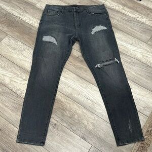 Men’s Distressed Grey Wash Jeans
